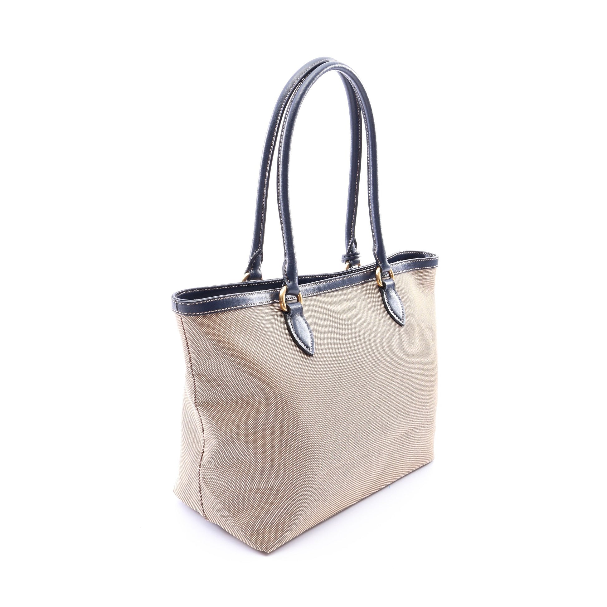 TESSUTO+SOFT CA ショルダーバッグ トートバッグ キャンバス レザー ベージュ ネイビー プラダ バッグ PRADA