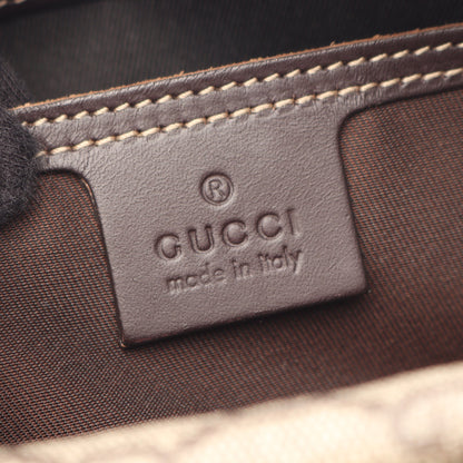 GGスプリーム ショルダーバッグ PVC レザー ベージュ ダークブラウン グッチ バッグ GUCCI