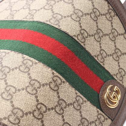 オフィディア GGスプリーム ショルダーバッグ PVC レザー ベージュ ダークブラウン マルチカラー グッチ バッグ GUCCI