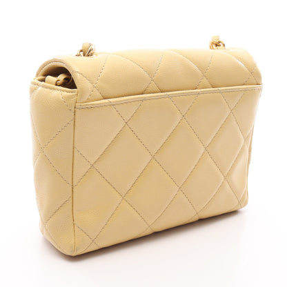 マトラッセ ミニ チェーンショルダーバッグ レザー イエロー ゴールド金具 シャネル バッグ CHANEL