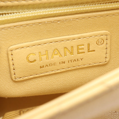 マトラッセ ミニ チェーンショルダーバッグ レザー イエロー ゴールド金具 シャネル バッグ CHANEL