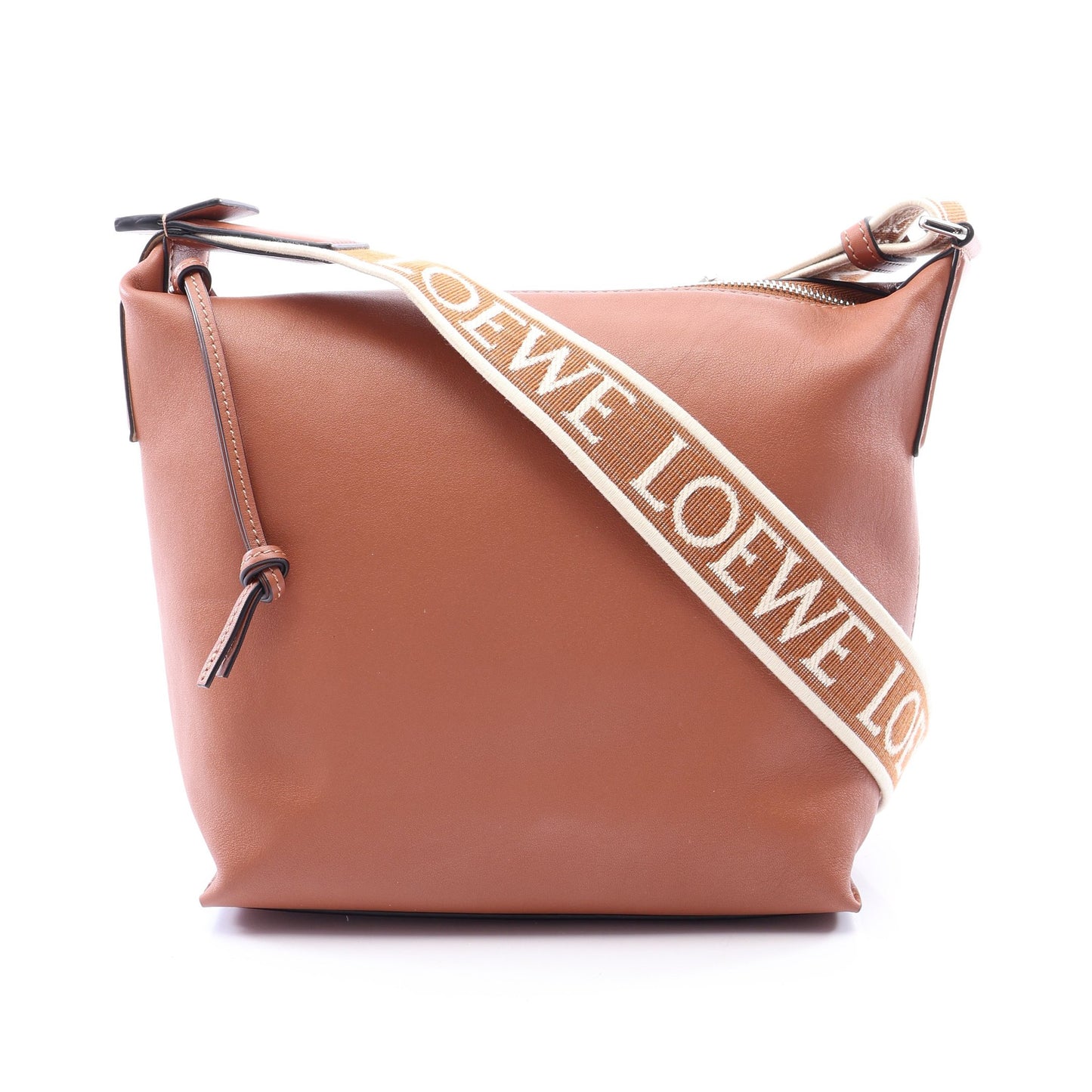 キュービィ スモール ショルダーバッグ レザー ブラウン ロエベ バッグ LOEWE