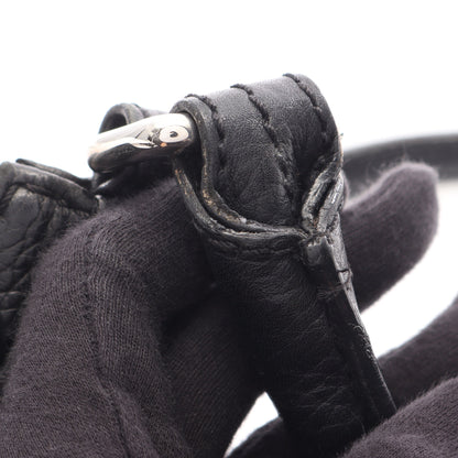 ロゴ ハンドバッグ レザー ブラック シルバー金具 シャネル バッグ CHANEL