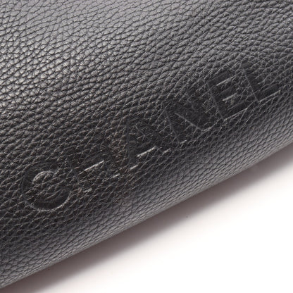 ロゴ ハンドバッグ レザー ブラック シルバー金具 シャネル バッグ CHANEL