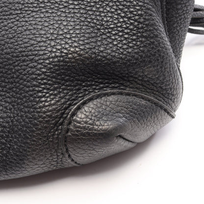 ロゴ ハンドバッグ レザー ブラック シルバー金具 シャネル バッグ CHANEL