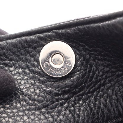 ロゴ ハンドバッグ レザー ブラック シルバー金具 シャネル バッグ CHANEL