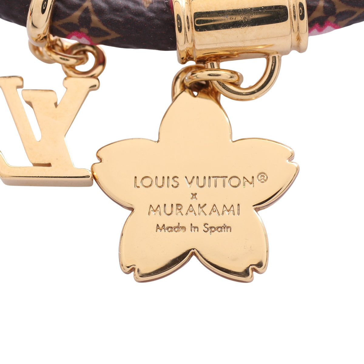 LV × TM ブレスレット チェリーブロッサム モノグラム ブレスレット GP PVC ブラウン ゴールド ピンク ルイヴィトン
