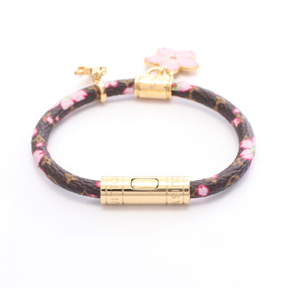 LV × TM ブレスレット チェリーブロッサム モノグラム ブレスレット GP PVC ブラウン ゴールド ピンク ルイヴィトン