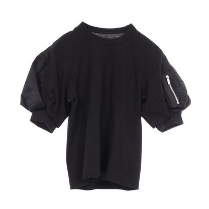 ドッキング ポケット付き 半袖Tシャツ コットン ナイロン ブラック サカイ