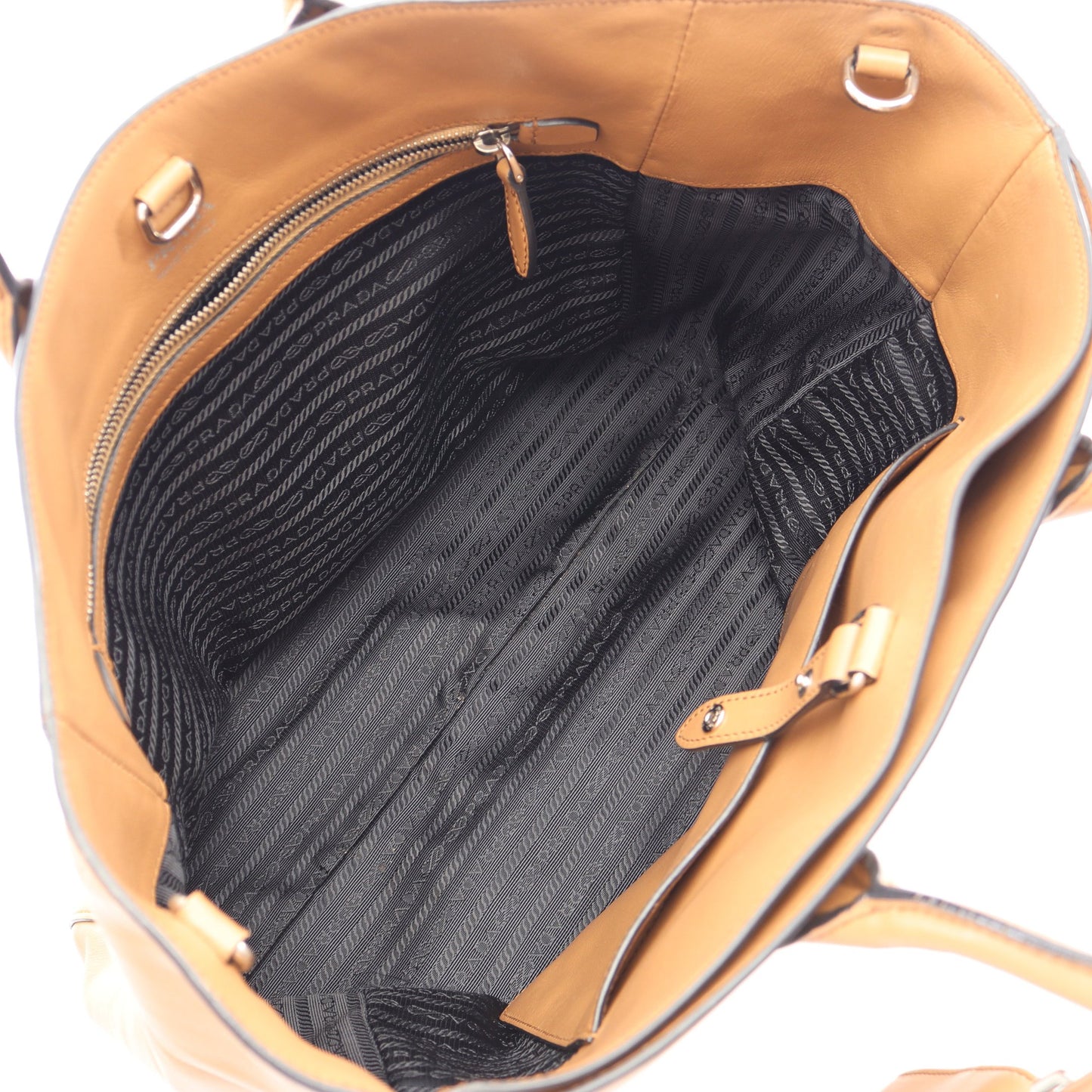 CTIY CALF 2WAY ハンドバッグ トートバッグ レザー ライトブラウン プラダ