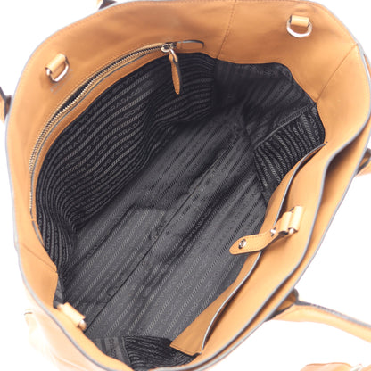 CTIY CALF 2WAY ハンドバッグ トートバッグ レザー ライトブラウン プラダ