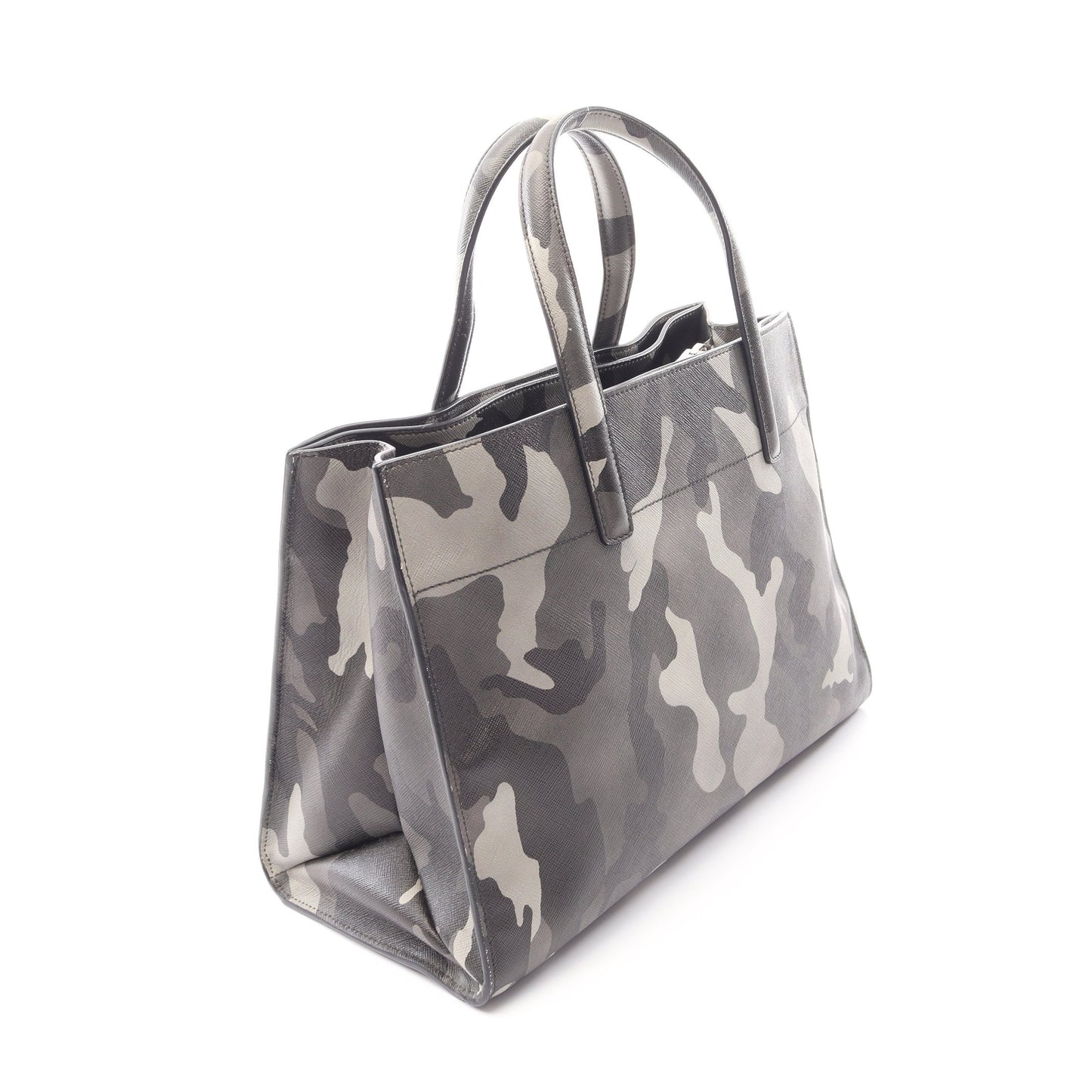 SAFFIANO SOFT 2WAY ハンドバッグ サフィアーノレザー グレー マルチカラー プラダ