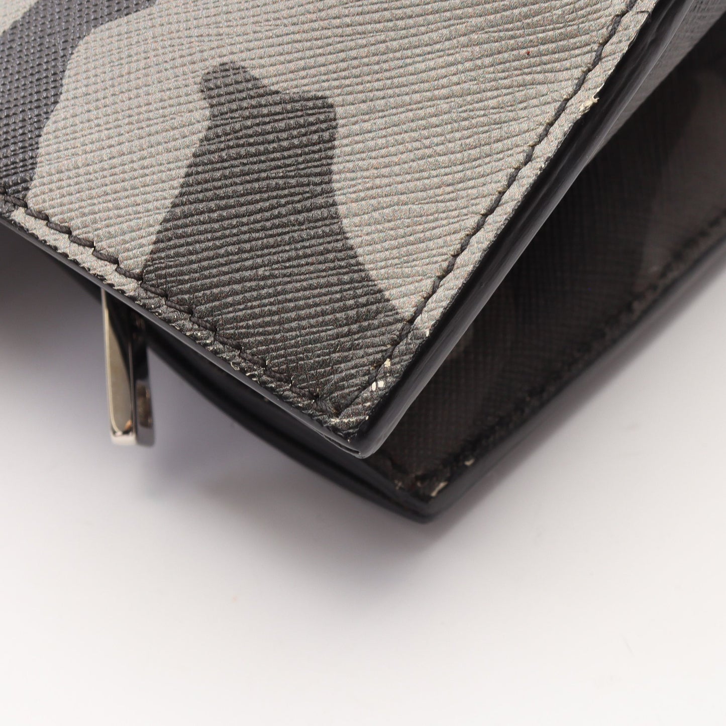 SAFFIANO SOFT 2WAY ハンドバッグ サフィアーノレザー グレー マルチカラー プラダ