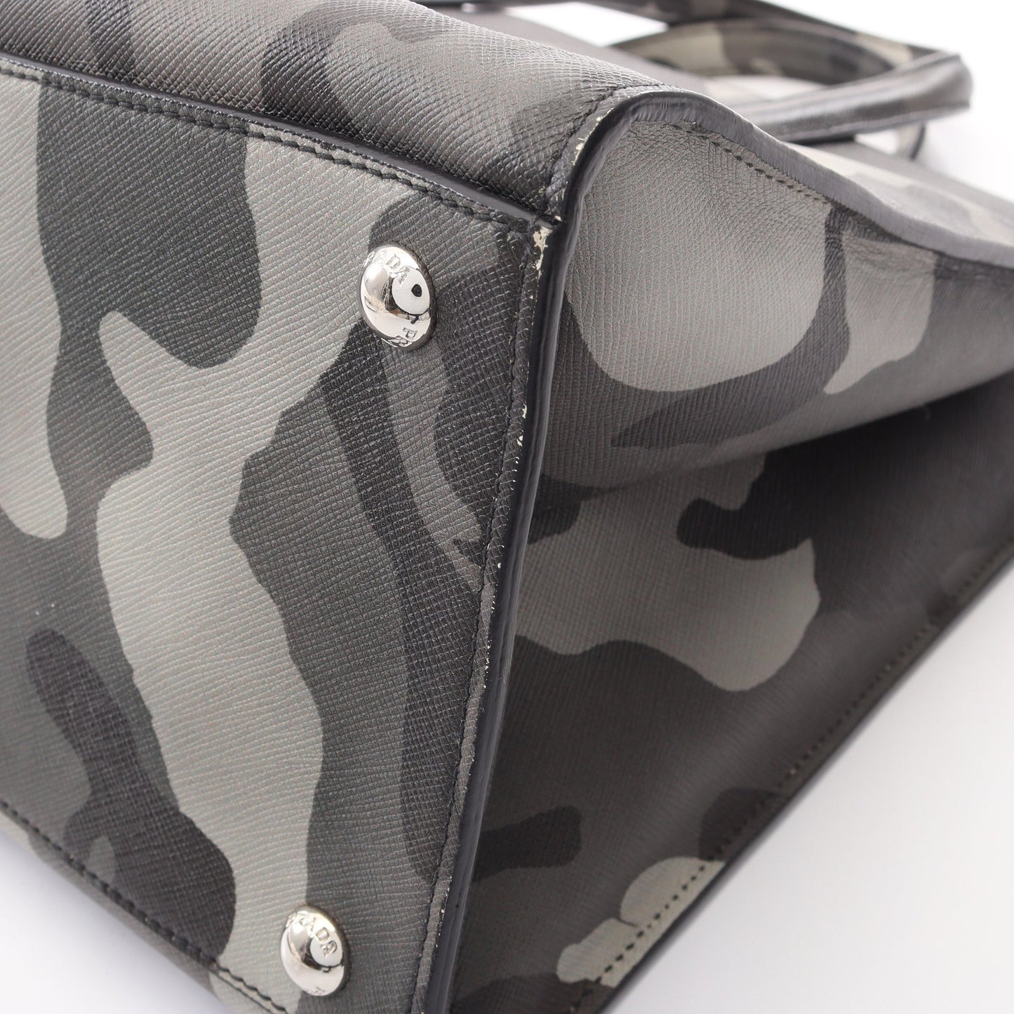 SAFFIANO SOFT 2WAY ハンドバッグ サフィアーノレザー グレー マルチカラー プラダ