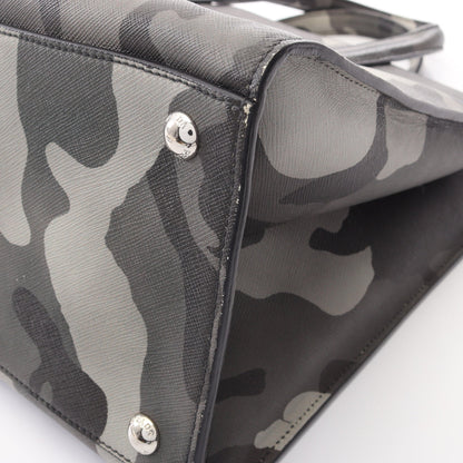 SAFFIANO SOFT 2WAY ハンドバッグ サフィアーノレザー グレー マルチカラー プラダ