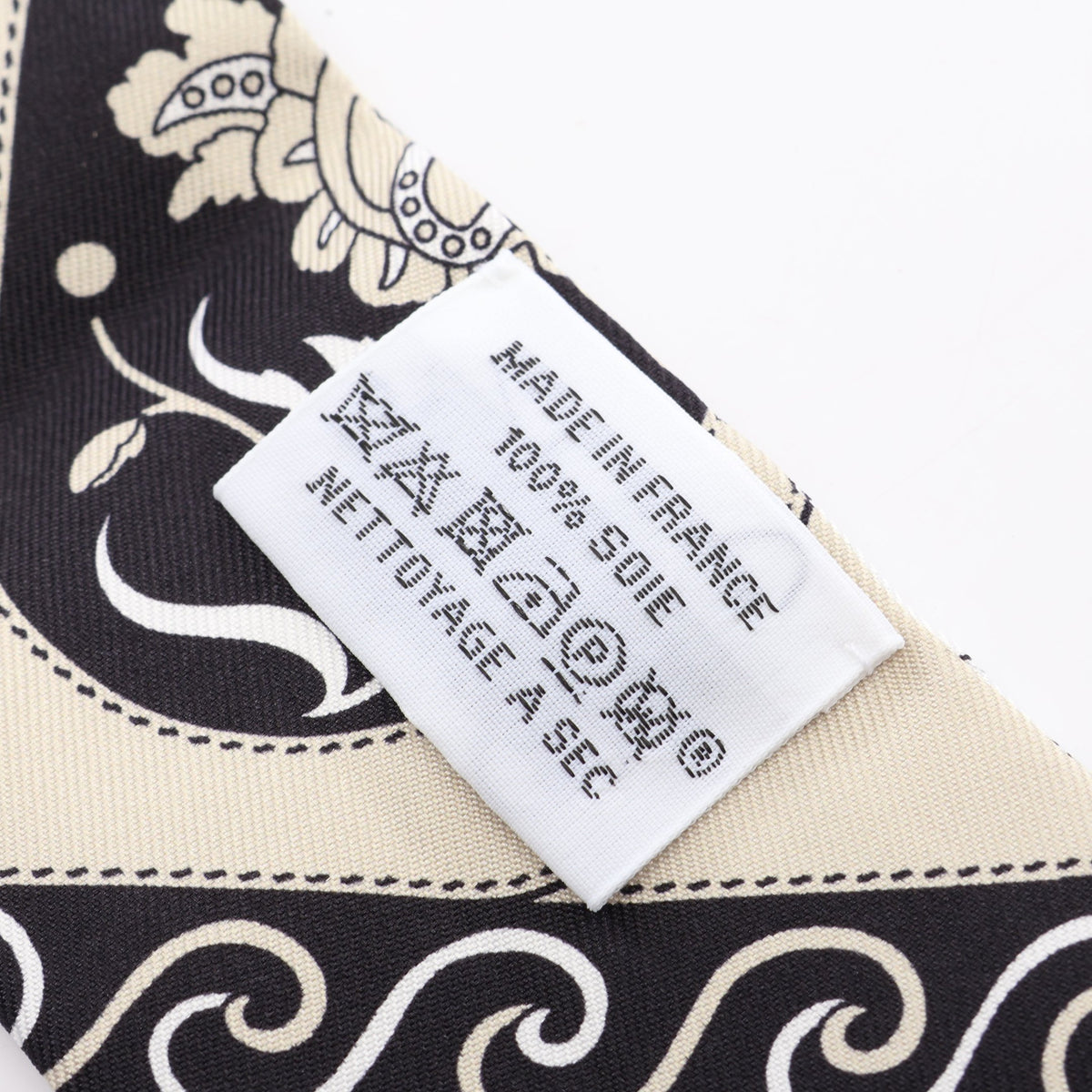ツイリー FESTIVAL DES AMAZONES リボン スカーフ シルク ベージュ ブラック ホワイト エルメス 財布・小物 HERMES