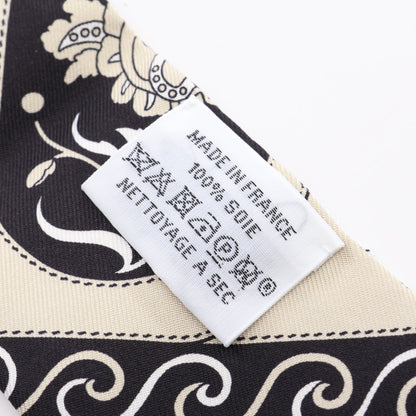 ツイリー FESTIVAL DES AMAZONES リボン スカーフ シルク ベージュ ブラック ホワイト エルメス 財布・小物 HERMES