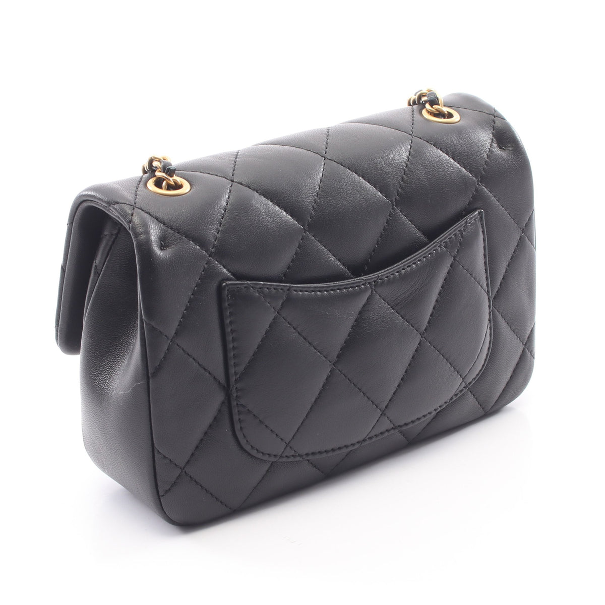 マトラッセ チェーンショルダーバッグ ラムスキン ブラック ゴールド金具 シャネル バッグ CHANEL
