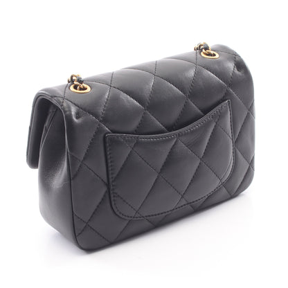 マトラッセ チェーンショルダーバッグ ラムスキン ブラック ゴールド金具 シャネル バッグ CHANEL