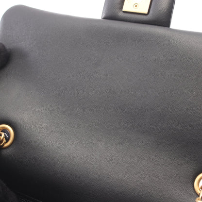 マトラッセ チェーンショルダーバッグ ラムスキン ブラック ゴールド金具 シャネル バッグ CHANEL