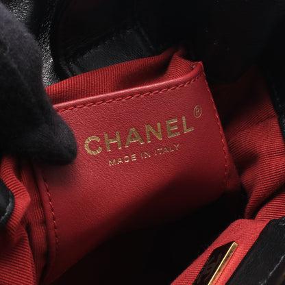 マトラッセ バケットバッグ チェーンショルダーバッグ ラムスキン ブラック ゴールド金具 シャネル バッグ CHANEL