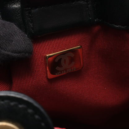 マトラッセ バケットバッグ チェーンショルダーバッグ ラムスキン ブラック ゴールド金具 シャネル バッグ CHANEL