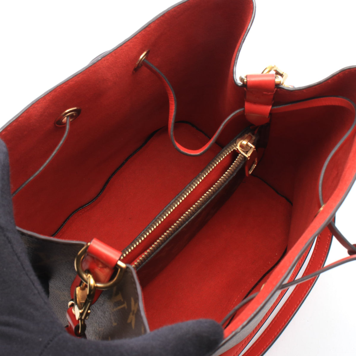 ネオノエ モノグラム コクリコ ショルダーバッグ PVC レザー ブラウン レッド ルイヴィトン バッグ LOUIS VUITTON