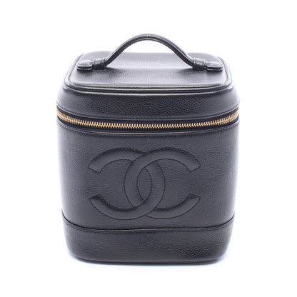 ココマーク ハンドバッグ バニティバッグ キャビアスキン ブラック ゴールド金具 シャネル バッグ CHANEL