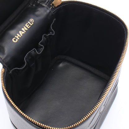 ココマーク ハンドバッグ バニティバッグ キャビアスキン ブラック ゴールド金具 シャネル バッグ CHANEL