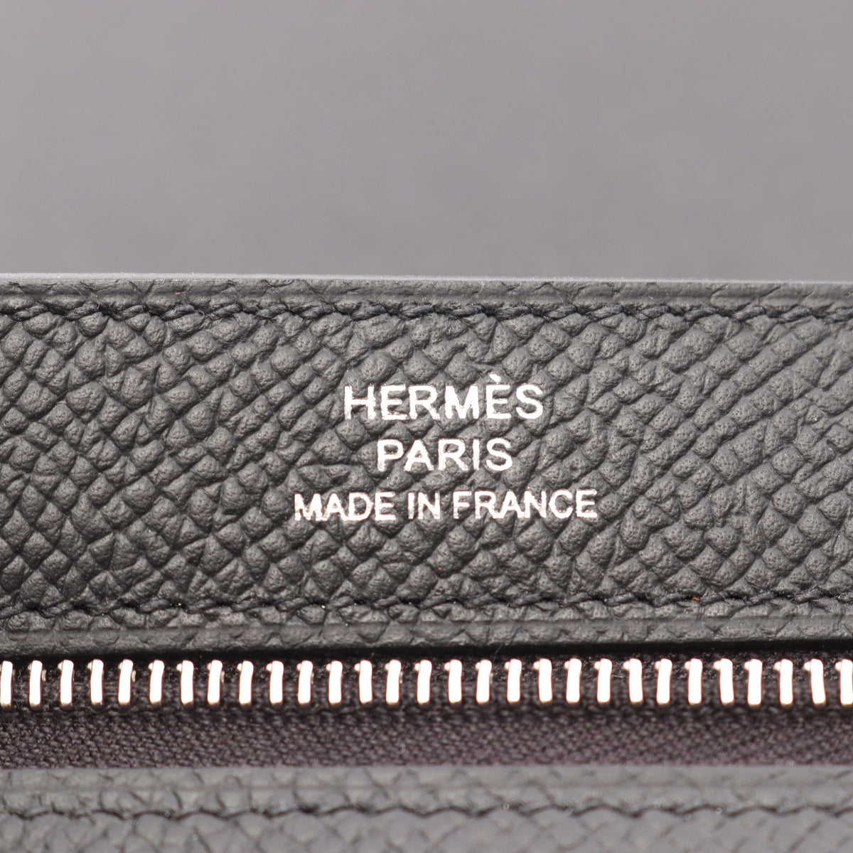ニュー Hパッサン トゥタンマン ブラック 二つ折り長財布 ヴォーエプソン ブラック シルバー金具 W刻印 エルメス 財布・小物 HERMES