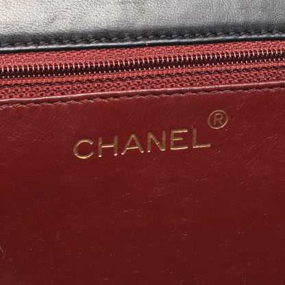マトラッセ シングルフラップ チェーンショルダーバッグ ラムスキン ブラック ゴールド金具 シャネル バッグ CHANEL