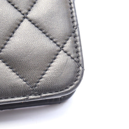マトラッセ シングルフラップ チェーンショルダーバッグ ラムスキン ブラック ゴールド金具 シャネル バッグ CHANEL