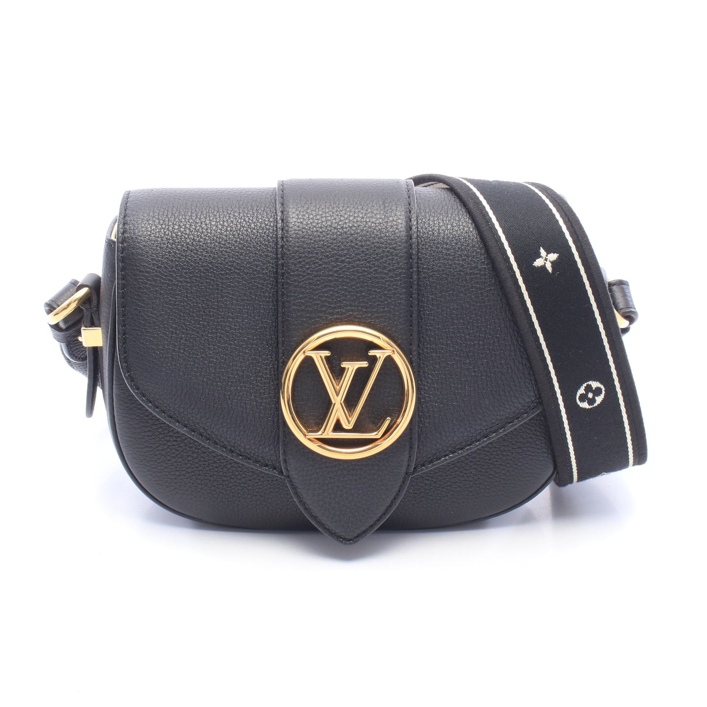 LV PONT 9 LVポンヌフ ソフトPM ノワール ショルダーバッグ レザー ブラック ルイヴィトン