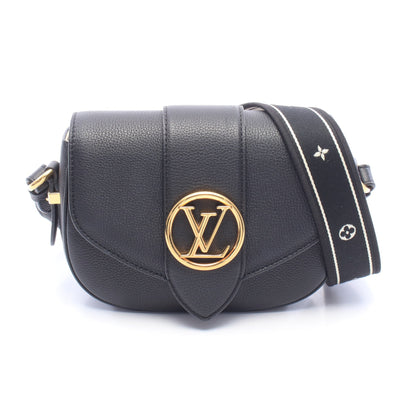 LV PONT 9 LVポンヌフ ソフトPM ノワール ショルダーバッグ レザー ブラック ルイヴィトン
