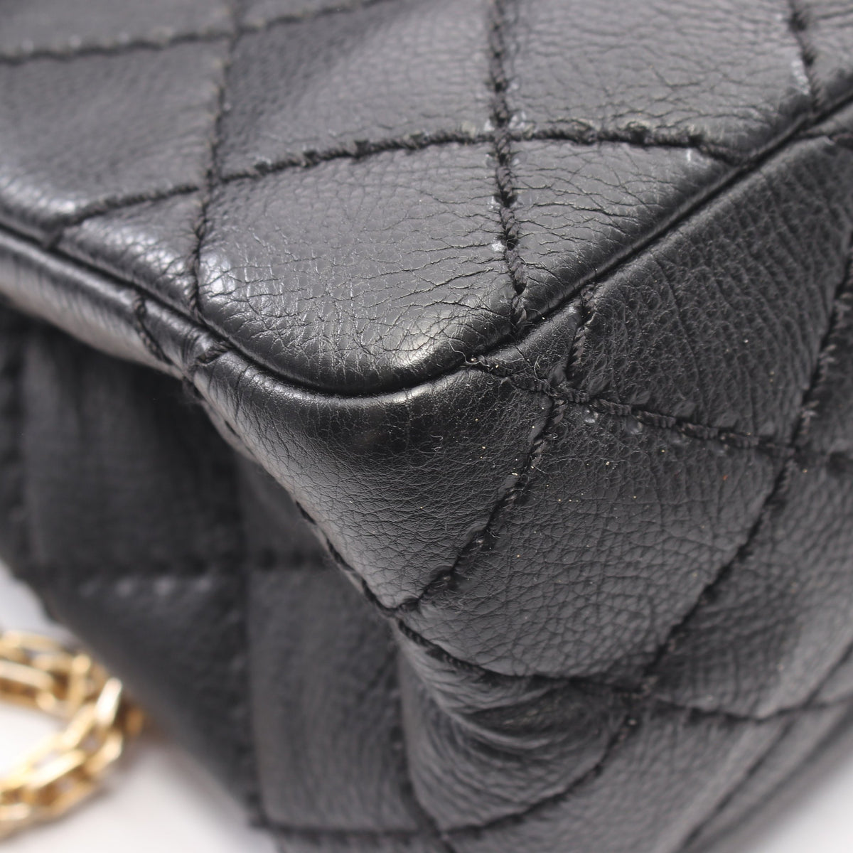 2.55 マトラッセ Wフラップ Wチェーンショルダーバッグ レザー ブラック ゴールド金具 シャネル バッグ CHANEL