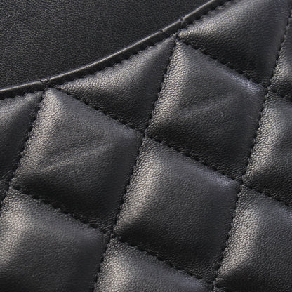 デカマトラッセ30 クラシック ラージ Wフラップ Wチェーンショルダーバッグ ラムスキン ブラック シルバー金具 シャネル バッグ CHANEL