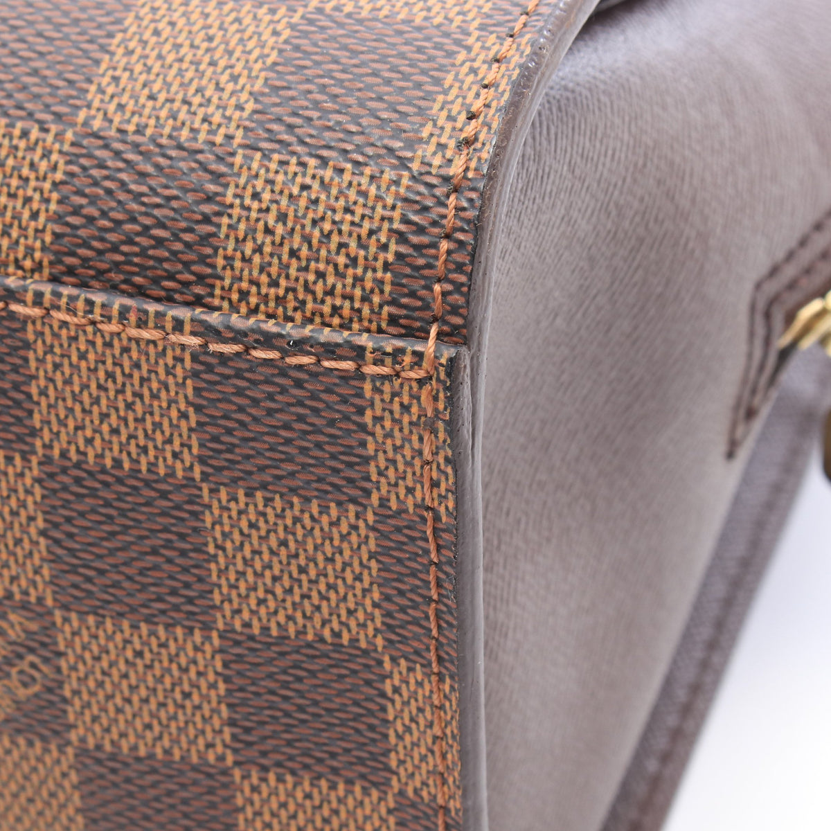 トリアナ ダミエエベヌ ハンドバッグ PVC レザー ブラウン ルイヴィトン バッグ LOUIS VUITTON