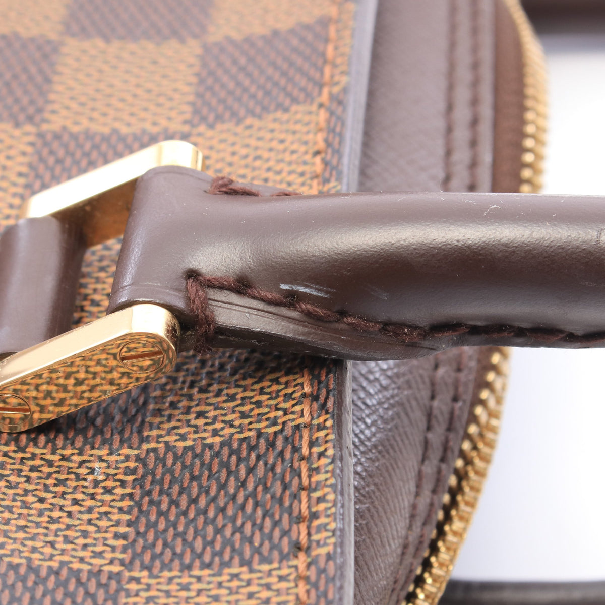 トリアナ ダミエエベヌ ハンドバッグ PVC レザー ブラウン ルイヴィトン バッグ LOUIS VUITTON