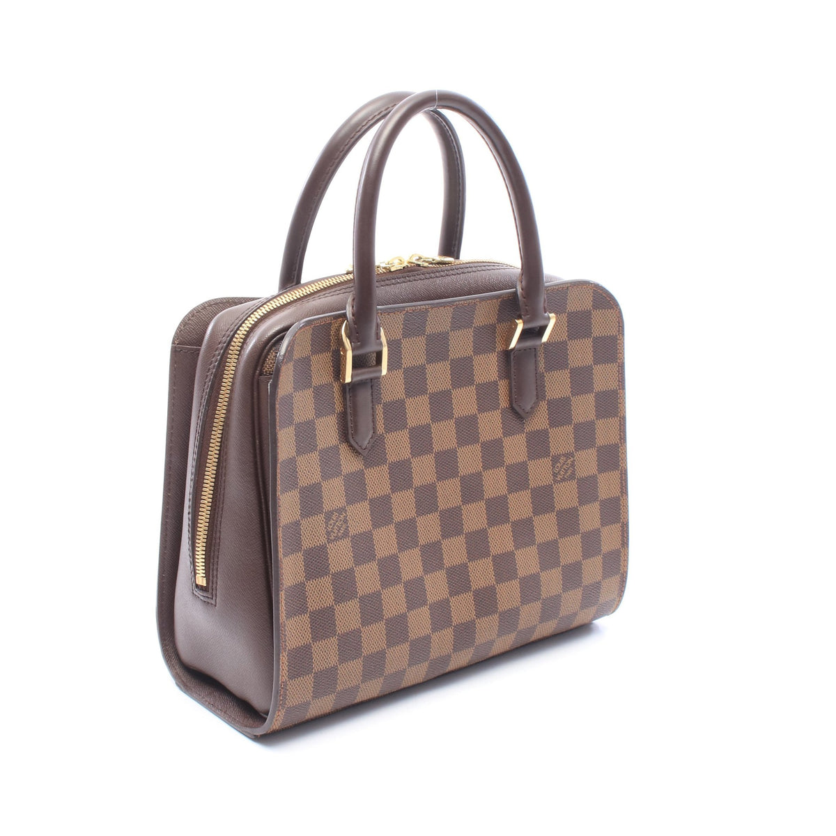 トリアナ ダミエエベヌ ハンドバッグ PVC レザー ブラウン ルイヴィトン バッグ LOUIS VUITTON