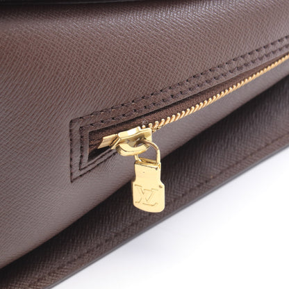 トリアナ ダミエエベヌ ハンドバッグ PVC レザー ブラウン ルイヴィトン バッグ LOUIS VUITTON