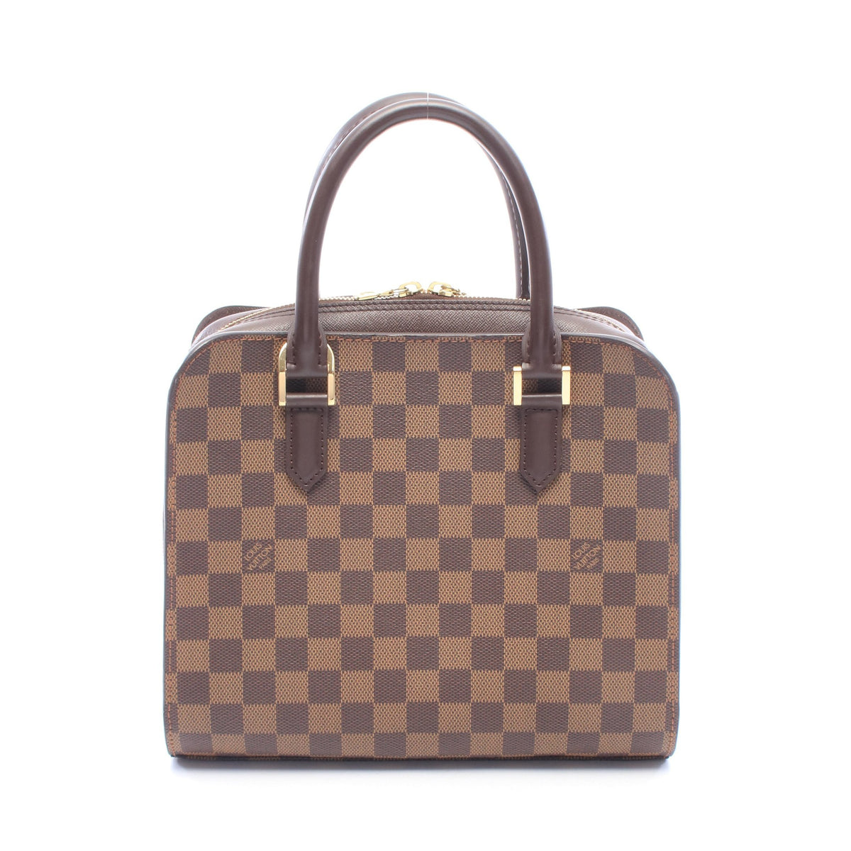 トリアナ ダミエエベヌ ハンドバッグ PVC レザー ブラウン ルイヴィトン バッグ LOUIS VUITTON