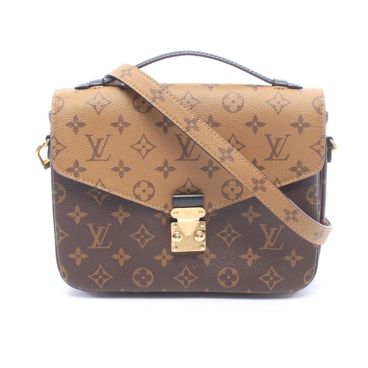 ポシェット メティス MM モノグラムリバース 2WAY ハンドバッグ PVC レザー ブラウン ブラック ルイヴィトン バッグ LOUIS VUITTON