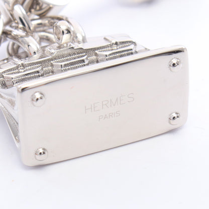 ビジュー ド サック バッグチャーム ボックスカーフ シルバー ブラック エルメス 財布・小物 HERMES