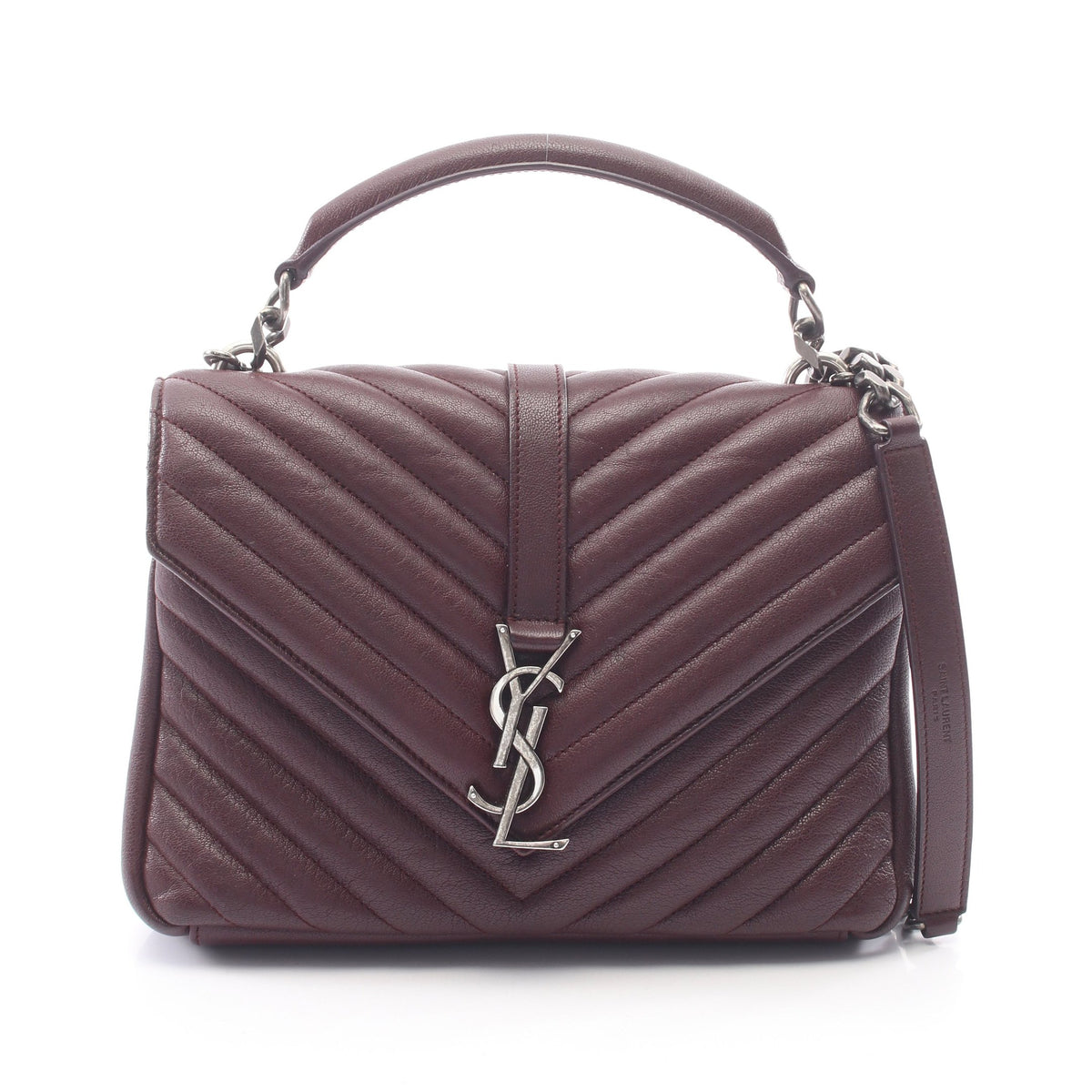 カレッジ 2WAY ハンドバッグ レザー バーガンディ サンローランパリ バッグ SAINT LAURENT PARIS