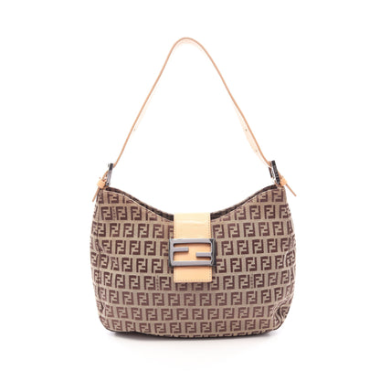 ズッキーノ ワンショルダーバッグ キャンバス レザー ベージュ ダークブラウン フェンディ バッグ FENDI