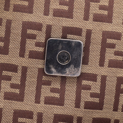 ズッキーノ ワンショルダーバッグ キャンバス レザー ベージュ ダークブラウン フェンディ バッグ FENDI