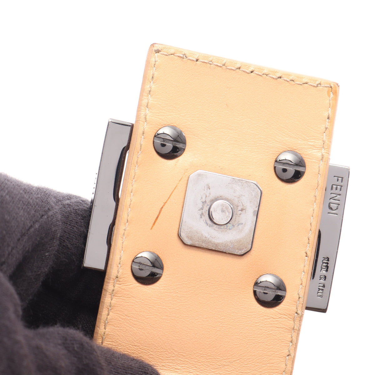 ズッキーノ ワンショルダーバッグ キャンバス レザー ベージュ ダークブラウン フェンディ バッグ FENDI