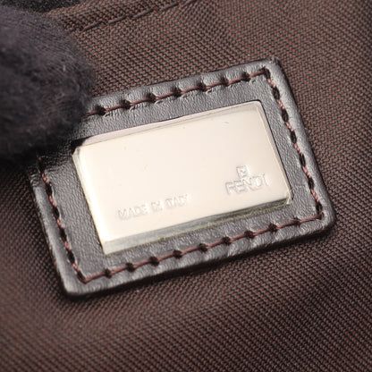ズッキーノ ハンドバッグ キャンバス レザー ベージュ ダークブラウン フェンディ バッグ FENDI