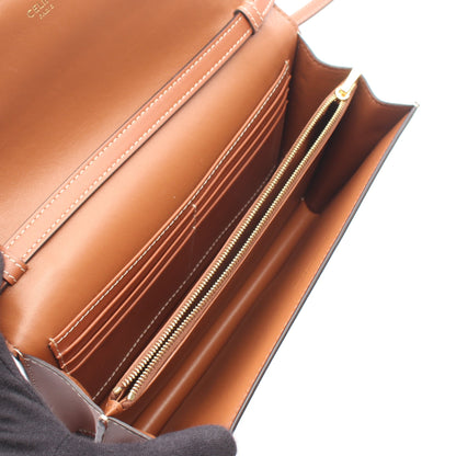 トリオンフ ショルダーウォレット PVC レザー ホワイト ブラウン セリーヌ バッグ CELINE