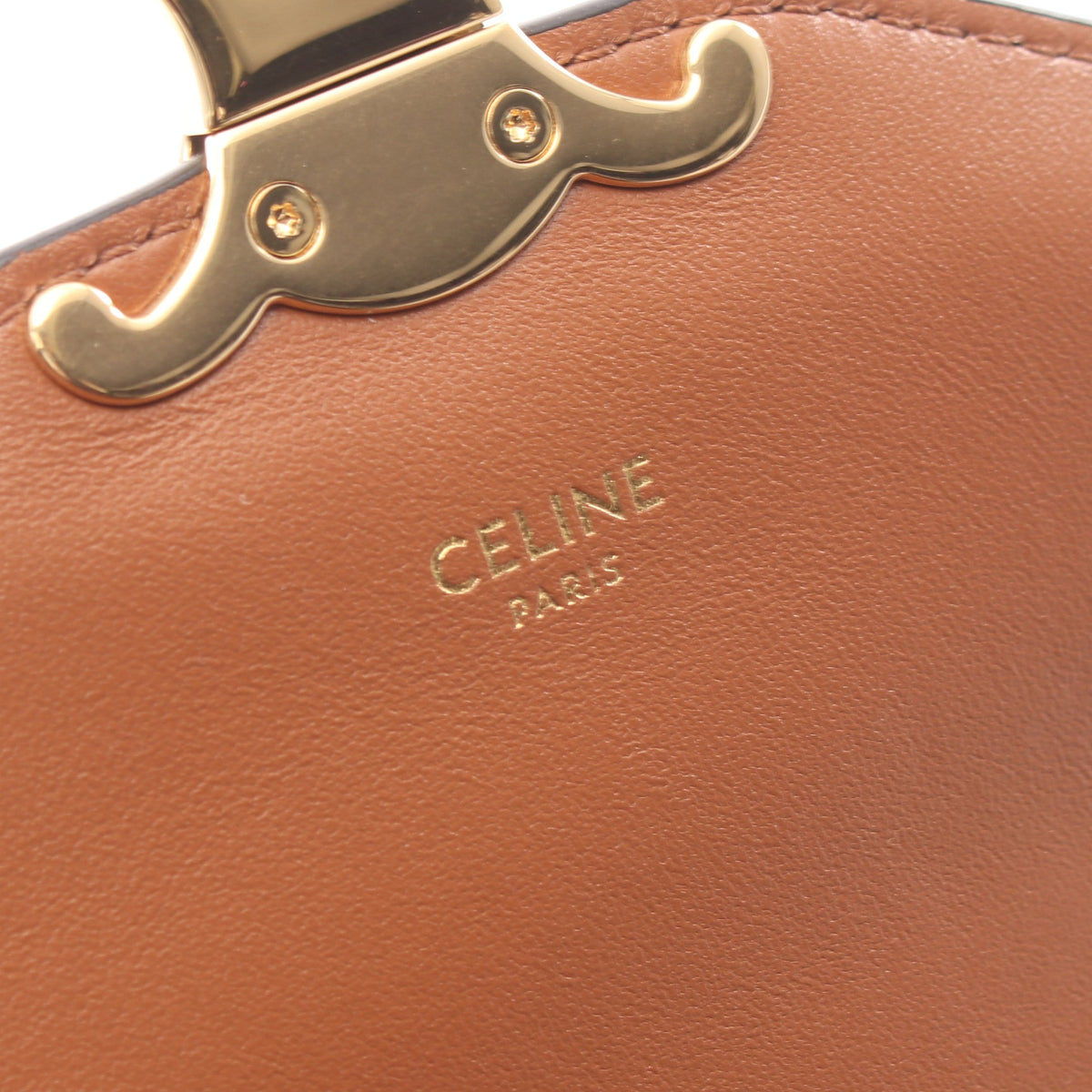 トリオンフ ショルダーウォレット PVC レザー ホワイト ブラウン セリーヌ バッグ CELINE